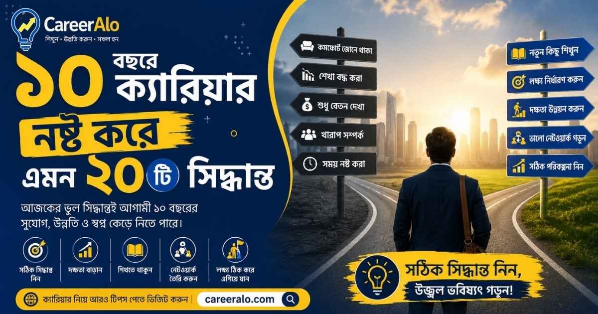 ১০ বছরে ক্যারিয়ার নষ্ট করে এমন ২০টি সিদ্ধান্ত